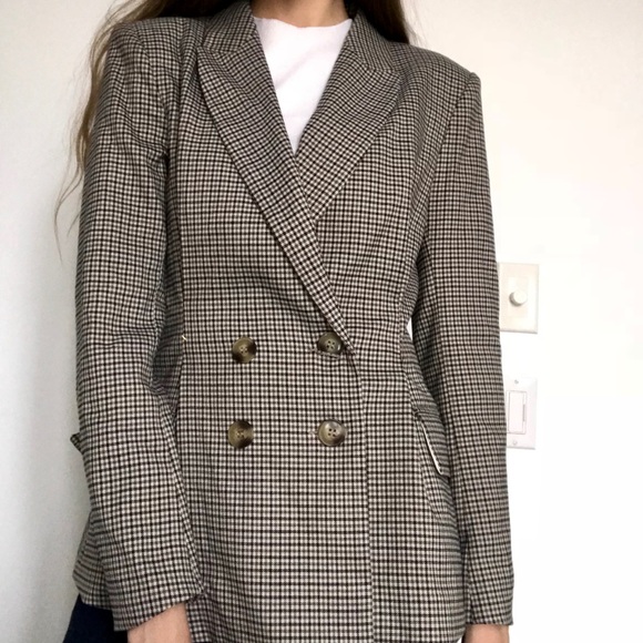 h&m plaid blazer